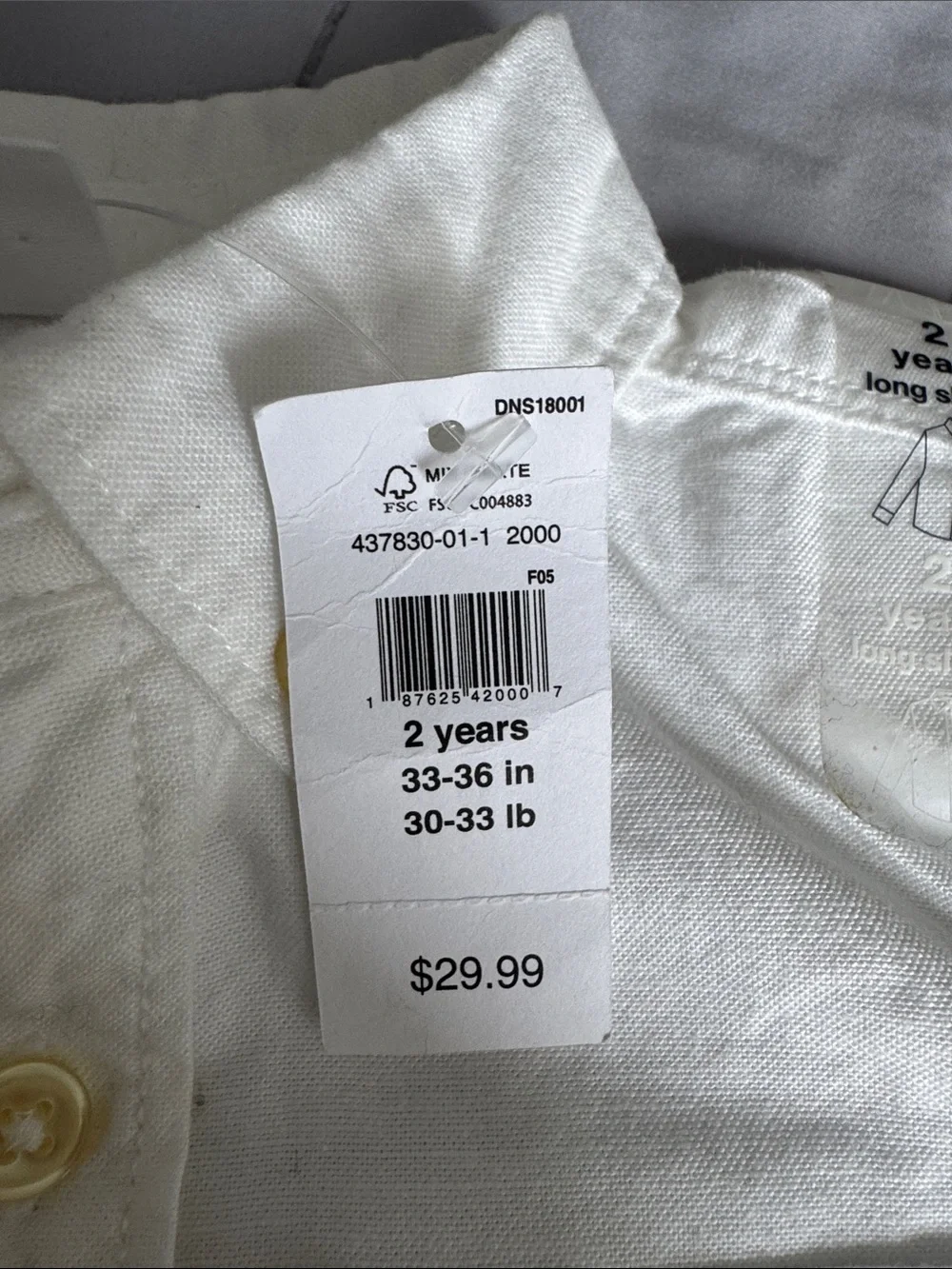 GAP White Button-Down Shirt for Kids